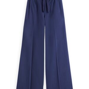 Scotch & Soda Navy Wide-Leg Tie-Waist Pants